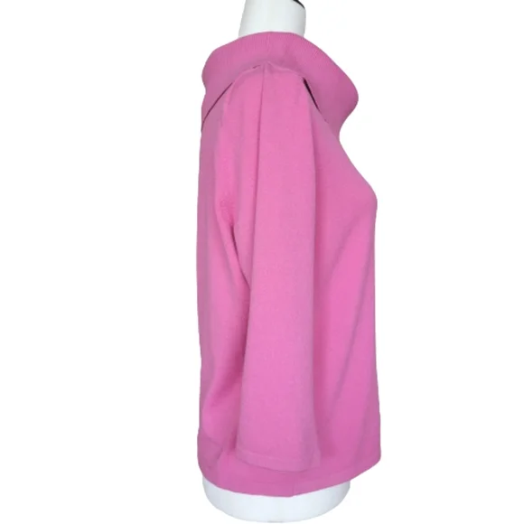 Pink Poodle Vintage Pink Knit Sweater Top Split Cowl Neckline 3/4 Sleeve Sz. L/M - Picture 6 of 13